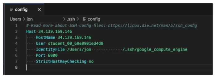 Ejemplo text en ssh config